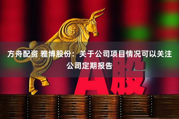 方舟配资 雅博股份：关于公司项目情况可以关注公司定期报告